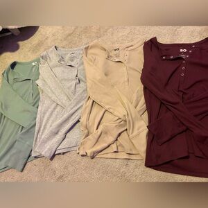Set of four SO button down long sleeves, different colors size larges